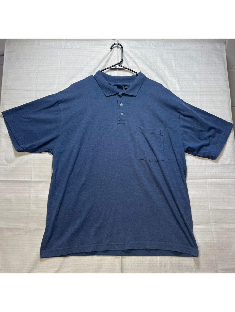 Cherokee Men's Blue Short Sleeve Polo Shirt Pocket Cotton Blend Size XL